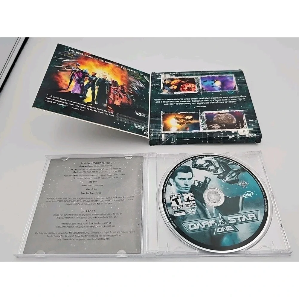 DarkStar One PC Game 2007 Jewel Case Space Simulation CDV Ascaron Teen Rated
